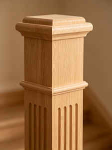 Poste de Escalera de Madera Sólida EFS Modelo 2107 de 43 Pulgadas, Duradero, Ecológico y Moderno, Accesorio para Escaleras - Product Image 1