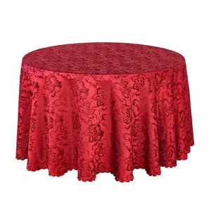 wholesale tablecloths table overlay lace red beaded fabric polyester round table cloth wedding