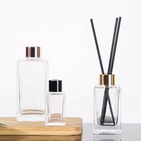 250ml vide clair Rectangle carré Reed diffuseur verre arôme bouteilles verre de luxe