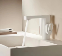 Meiyani Distributeur de Savon Intelligent 2-en-1 de Luxe avec Capteur, Robinet Numérique Inductif Chaud/Froid pour Lavabo et Évier de Salle de Bain