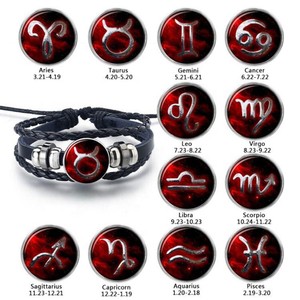 Bracelet en cuir tressé lumineux avec signe <span class=keywords><strong>du</strong></span> zodiaque <span class=keywords><strong>chinois</strong></span>, bijou porte-bonheur, bracelet qui brille dans le noir, astrologie - Product Image 5