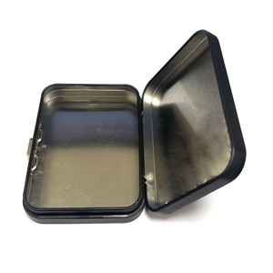Boîte à cigarettes en métal rectangulaire noire, petite, avec bouton métallique, résistante aux enfants, boîte à tabac CR en métal - Product Image 4