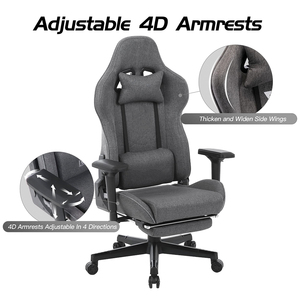 Chaise de jeu Chaise de bureau en <span class=keywords><strong>tissu</strong></span> pour ordinateur Chaise de bureau Vidéo Lumbar Racing Swivel Recliner Task <span class=keywords><strong>Gamer</strong></span> Chaise de jeu vidéo Hauteur réglable - Product Image 5