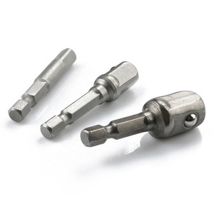 Juego de 3 brocas de vástago hexagonal con adaptador de extensión para taladro, 1/4, 3/8, 1/2, herramientas de destornillador para taladrar madera - Product Image 3