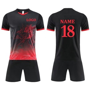 Maglia da calcio della squadra di Club in bianco personalizzata divisa da calcio giovanile per adulti e bambini giallo blu drago abbigliamento da calcio - Product Image 2