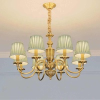 Lustre suspendu vintage en laiton doré, LED, à économie d'énergie, dimmable, style européen simple, pour salon, chambre, escalier