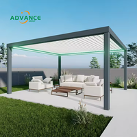 Pergola en aluminium électrique avec les lames réglables imperméables et l'illumination de LED