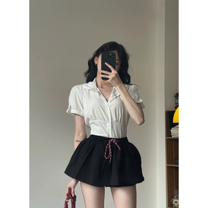 Ruched Solid Color Vintage Summer A-Line Elegant High Waist Bodycon Ankle Women's Knee-Length Knit - Product Image 5