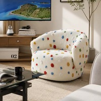 Fauteuil simple à pois rétro français pour salon, chambre à coucher, bureau à domicile