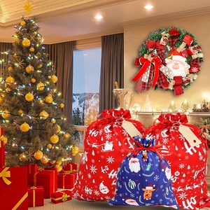Sac de Noël en toile de coton écologique 2024, sac de rangement pour cadeaux, sac de Père Noël, pochette à cordon - Product Image 6