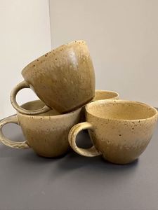 Personalized Vintage Ink Pad Yellow-V-Shaped Large-caliber <b>Ceramic</b> Mug Hand-drip Coffee <b>Cup</b> Checkered Pattern Hinged Cap - Product Image 4