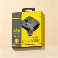 Présentoir pliable personnalisé en carton jaune et noir pour emballage de chargeur automobile double USB à charge rapide