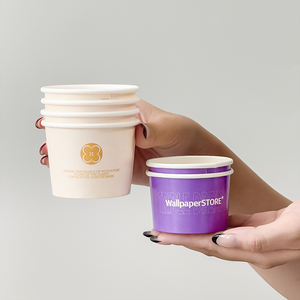 3oz/4 औंस/5 औंस/8 औंस पर्यावरण के अनुकूल एकल दीवार कस्टम डिस्पोजेबल पेपर दही मिठाई और आइसक्रीम कप और कटोरे - Product Image 3