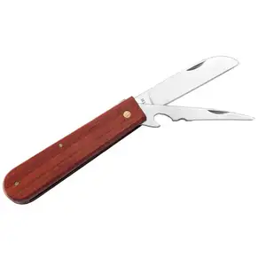 2023 mejor venta 3cr13 cuchillo de jardín de corte de doble hoja de acero cuchillo de injerto de bolsillo