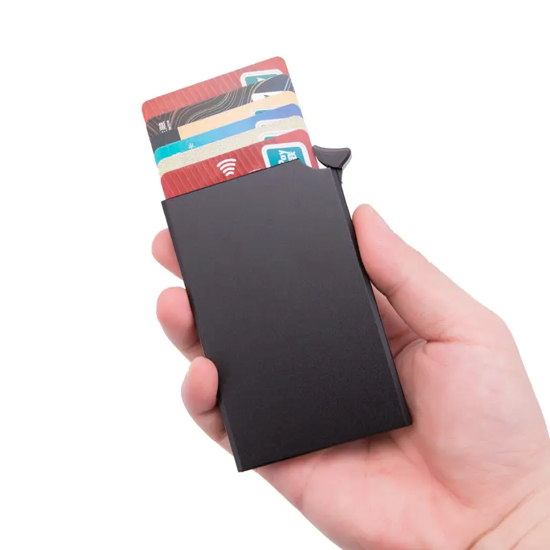 남성 Rfid 알루미늄 케이스 팝업 신용 카드 홀더 지갑