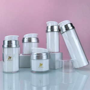In Stock 30ml 50ml 50g 100g Airless Lotion Luxury White Serum Matte Silver <b>Pump</b> Airless Jar Airless <b>Pump</b> <b>Bottle</b> - Product Image 1