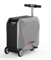 Valise rigide moderne et portable avec roues avant de 5,5 pouces + roues arrière de 4 pouces, pneus solides résistants à l'usure, pas besoin de gonflage, serrure TSA