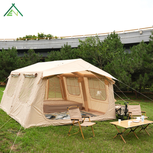 Tente gonflable Oxford quatre saisons de 13,68 m² à installation rapide, grande tente de camping portable et imperméable pour 5-6 personnes avec pompe - Product Image 4