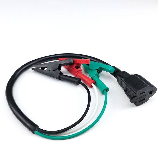 AC Power Cable American NEMA 5-15R Female Plug to Alligator Clips Extension Power Cord 14AWG Black