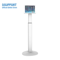 Support de tablette universel réglable en hauteur, antivol, rotation à 360 degrés, support de sol en métal, blanc noir, VESA 75/100 pour iPad