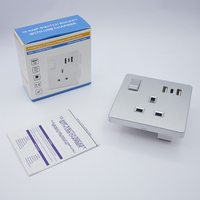 Leishen 13A UKCA Listed 2 USB-A UK British Socket Switched Multi Power Outlet BS Standard Electrical Single Switched Wall Outlet