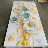 Panneau mural en PVC 3D effet marbre, revêtement UV brillant, imperméable, pour la décoration de la salle de bain et de la cuisine