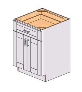 Mobile Base Bianco Shaker Sunique Sydney, Larghezza 24 Pollici, 1 Cassetto, Mobile da Cucina Stile Tradizionale con Finitura Laccata - Product Image 1