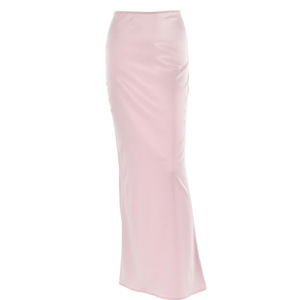High Waist Bodycon Long Satin <b>Skirt</b> Solid Color High <b>Elasticity</b> For Leisure Pear Shaped Women FDC0263 - Product Image 5