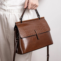 Sac à main en cuir véritable de qualité supérieure, motif crocodile, sac à bandoulière pour femme, sac messager rétro en cuir de vachette, sac à main quotidien