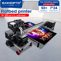Printer UV Flatbed Lebar 3m, Printer Digital Tinta UV CMYKW Dual Head DX10, Digunakan untuk Mencetak pada Akrilik, Kaca, Kayu