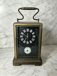 Reloj <span class=keywords><strong>de</strong></span> Carruaje Grande Estilo Boite con Caja <span class=keywords><strong>de</strong></span> Latón, Esfera <span class=keywords><strong>de</strong></span> Porcelana Esmaltada con <span class=keywords><strong>Pintura</strong></span> Artística y Escapamento Visible - Product Image 4