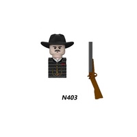 Ciudad soldados americanos figuras bloques de construcción militar Us West vaquero Detective Policía Ejército Guerrero arma armas ladrillo juguete