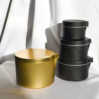 Mini 2oz 1oz forme ronde bougie noire conteneur en étain boîte en métal sans couture peut avec bec verseur pour Massage