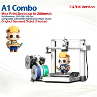 Printer 3D Bamboo Lab A1 Combo, Sistem AMS Lite Multi-Warna, Pencetakan Kecepatan Tinggi 500mm/s, Kalibrasi Otomatis, Operasi Senyap
