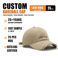 Gorra de Béisbol Unisex de Algodón Suave con Bordado de Letras y Parches, Estilo Minimalista Desgastado y con Bordes Desgarrados