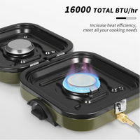 Offre Spéciale petit voyage Portable Double cuisinière à gaz avec four 2 brûleurs cuisinière à gaz Table Design Rv Commercial Mini cuisinière Butane
