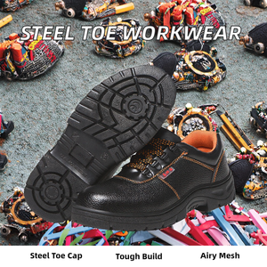 Comfortable Breathable Mid Cut <strong>Work</strong> Safety Shoes Steel Toe Design Anti-Smash Anti-Puncture New Leather for Summer Road <strong>Mate</strong> - Product Image 2