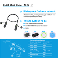Connecteur Ethernet RJ45 étanche IP68 à double port, à montage sur panneau, blindé, coupleur de câble réseau CAT6 avec pigtail pour usage industriel