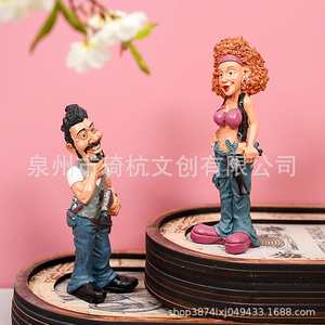 Ensemble de figurines créatives en résine : Barbier masculin et Policière féminine – Décoration pour salon, bureau, cadeau - Product Image 1