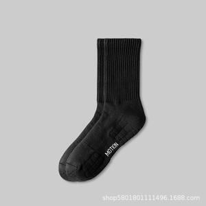 Chaussettes de sport blanches unies de haute qualité, épaisses, en tissu éponge, pour le basketball, la course à pied, le sport - Product Image 4