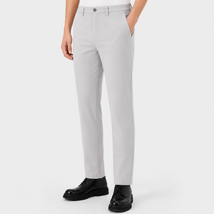 <span class=keywords><strong>Pantaloni</strong></span> Chino da <span class=keywords><strong>Uomo</strong></span> in Twill di Cotone ed Elastan (97% Cotone), Traspiranti, Kaki, <span class=keywords><strong>Vita</strong></span> Media, Gamba Dritta, Fronte Piatto, Casual - Product Image 2