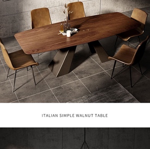 Bắc Âu hình chữ nhật hiện đại walnut bàn ăn gỗ Rắn <span class=keywords><strong>8</strong></span> chỗ lắp ráp dễ dàng đồ nội thất nhà hàng - Product Image 6