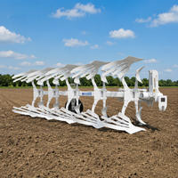Charrue réversible hydraulique à 5 socs montée sur tracteur, cultivateur agricole