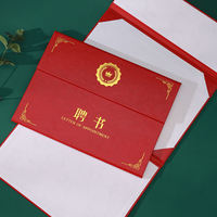 Porta Certificados de Cuero de Lujo de una Sola Cara con Cubierta Estampada en Oro Premium, Carpeta de Presentación Profesional Personalizada