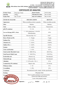 Citrato di Potassio Grado Alimentare Additivo Alimentare CAS 866-84-2 Polvere di Citrato di Potassio Vendita all'Ingrosso - Product Image 6