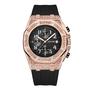 Marca de relojes para hombre - Reloj mecánico de estilo retro, personalidad única, incrustaciones de diamantes, esfera grande, función de cronómetro, luminoso - Product Image 3