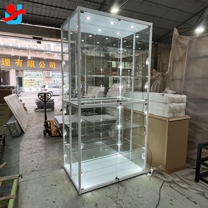 Vitrina de Exhibición <span class=keywords><strong>con</strong></span> Puerta Batiente de 8 Pies, Visión Extra, Gabinete de Exhibición Ajustable de Aluminio y MDF para Tienda o Comercio - Product Image 1