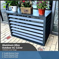 Cubierta de aluminio de alta calidad para condensador de aire, diseño de persianas exteriores, cubierta de aluminio de 3 lados y 4 paneles para aire acondicionado de balcón