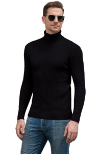 Maglione da <span class=keywords><strong>Uomo</strong></span> a Collo Alto <span class=keywords><strong>Slim</strong></span> Fit Tinta Unita per Autunno e Inverno, Pullover Intrecciato alla Moda - Product Image 3