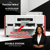 Nouvelle imprimante DTG double station pour I3200, semi-automatique, 2400 DPI, encre écologique pour vêtements en plastique, garantie 1 an